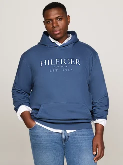 Bluzy Dresowe & Z Kapturem*Tommy Hilfiger Bluza Z Kapturem I Logo Z Kolekcji Plus AEGEAN SEA