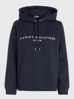 Bluzy Dresowe & Z Kapturem*Tommy Hilfiger Bluza Z Kapturem I Logo Z Kolekcji Essential DESERT SKY