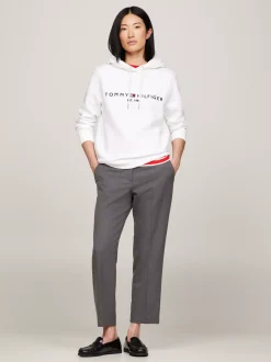 Bluzy Dresowe & Z Kapturem*Tommy Hilfiger Bluza Z Kapturem I Logo Z Kolekcji Essential WHITE