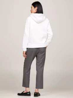 Bluzy Dresowe & Z Kapturem*Tommy Hilfiger Bluza Z Kapturem I Logo Z Kolekcji Essential WHITE