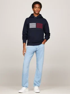 Bluzy Dresowe & Z Kapturem*Tommy Hilfiger Bluza Z Kapturem I Motywem Flagi Hilfiger DESERT SKY