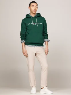 Bluzy Dresowe & Z Kapturem*Tommy Hilfiger Bluza Z Kapturem I Wyhaftowanym Logo ORNAMENTAL GREEN
