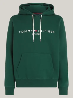 Bluzy Dresowe & Z Kapturem*Tommy Hilfiger Bluza Z Kapturem I Wyhaftowanym Logo ORNAMENTAL GREEN