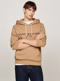 Bluzy Dresowe & Z Kapturem*Tommy Hilfiger Bluza Z Kapturem I Wyhaftowanym Logo SAFARI CANVAS