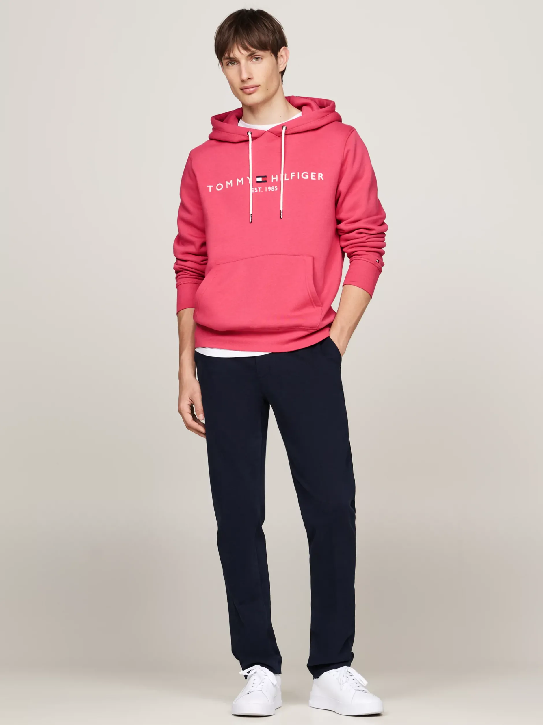 Bluzy Dresowe & Z Kapturem*Tommy Hilfiger Bluza Z Kapturem I Wyhaftowanym Logo HERITAGE PINK