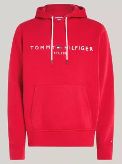 Bluzy Dresowe & Z Kapturem*Tommy Hilfiger Bluza Z Kapturem I Wyhaftowanym Logo PRIMARY RED