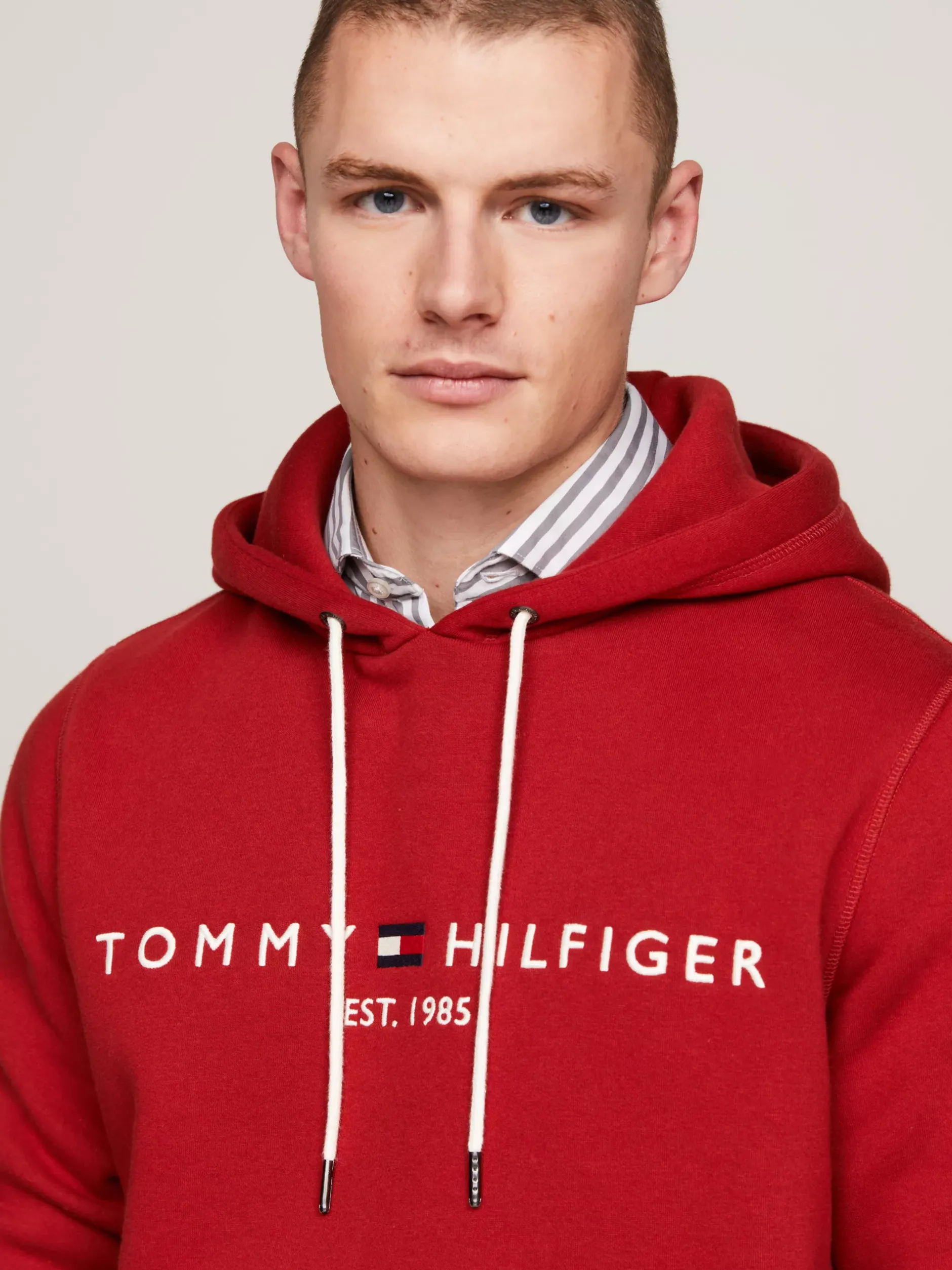 Bluzy Dresowe & Z Kapturem*Tommy Hilfiger Bluza Z Kapturem I Wyhaftowanym Logo DARK MAGMA