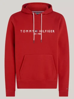 Bluzy Dresowe & Z Kapturem*Tommy Hilfiger Bluza Z Kapturem I Wyhaftowanym Logo DARK MAGMA