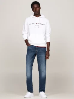 Dresy|Bluzy Dresowe & Z Kapturem*Tommy Hilfiger Bluza Z Kapturem I Wyhaftowanym Logo WHITE