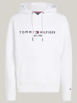 Dresy|Bluzy Dresowe & Z Kapturem*Tommy Hilfiger Bluza Z Kapturem I Wyhaftowanym Logo WHITE