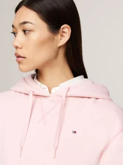 Bluzy Dresowe & Z Kapturem*Tommy Hilfiger Bluza Z Kapturem I Wyhaftowaną Flagą DELICATE PINK