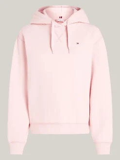 Bluzy Dresowe & Z Kapturem*Tommy Hilfiger Bluza Z Kapturem I Wyhaftowaną Flagą DELICATE PINK