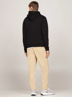 Bluzy Dresowe & Z Kapturem*Tommy Hilfiger Bluza Z Kapturem I Złotym Kaligrafowanym Logo BLACK