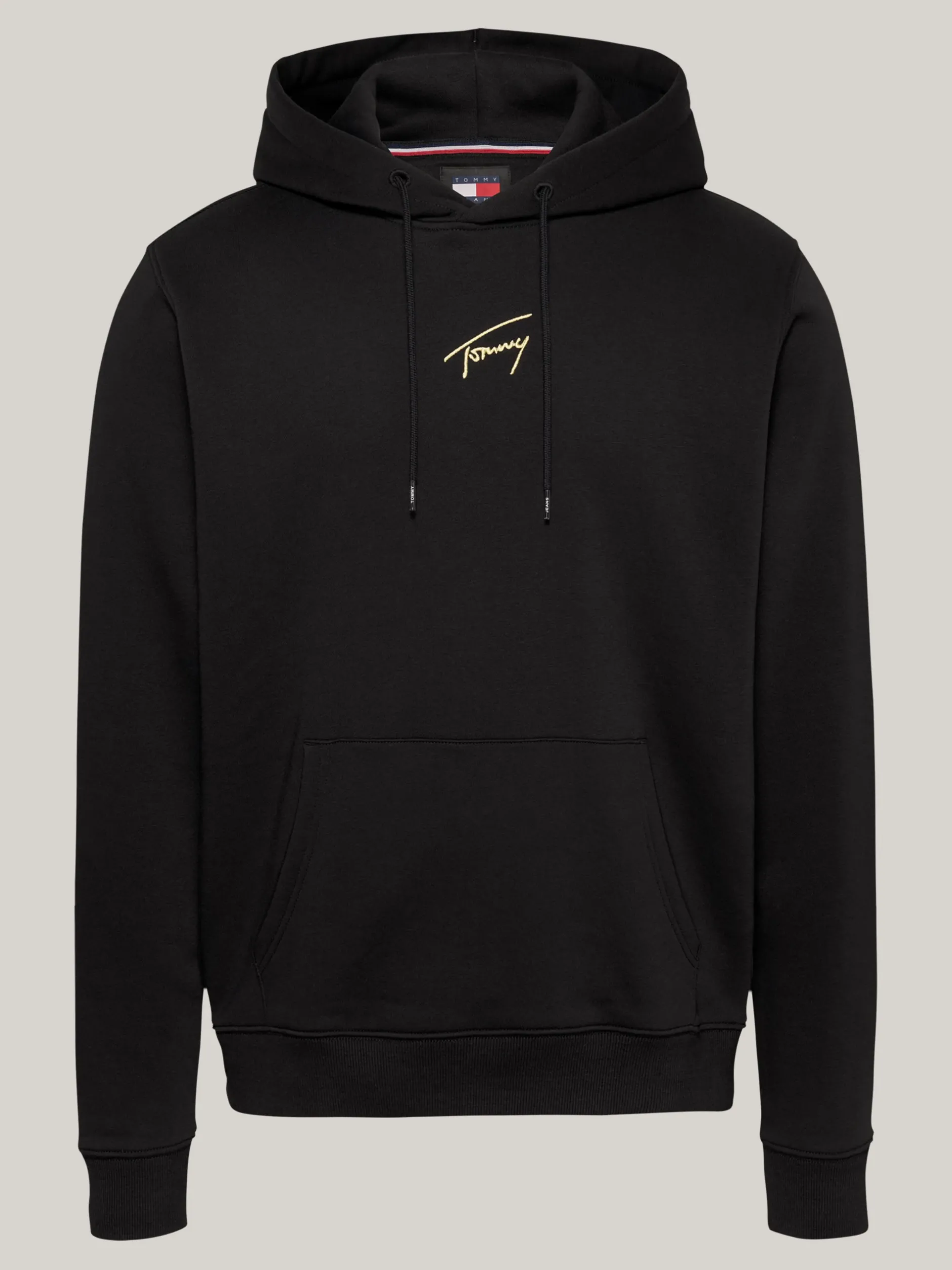 Bluzy Dresowe & Z Kapturem*Tommy Hilfiger Bluza Z Kapturem I Złotym Kaligrafowanym Logo BLACK