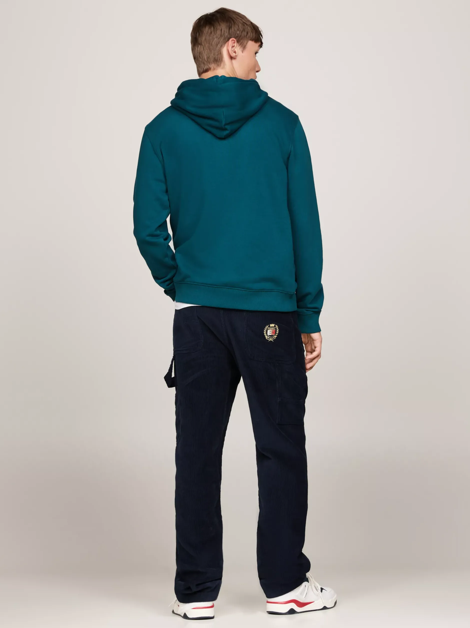 Bluzy Dresowe & Z Kapturem*Tommy Hilfiger Bluza Z Kapturem I Złotym Kaligrafowanym Logo DEEP SEAWATER