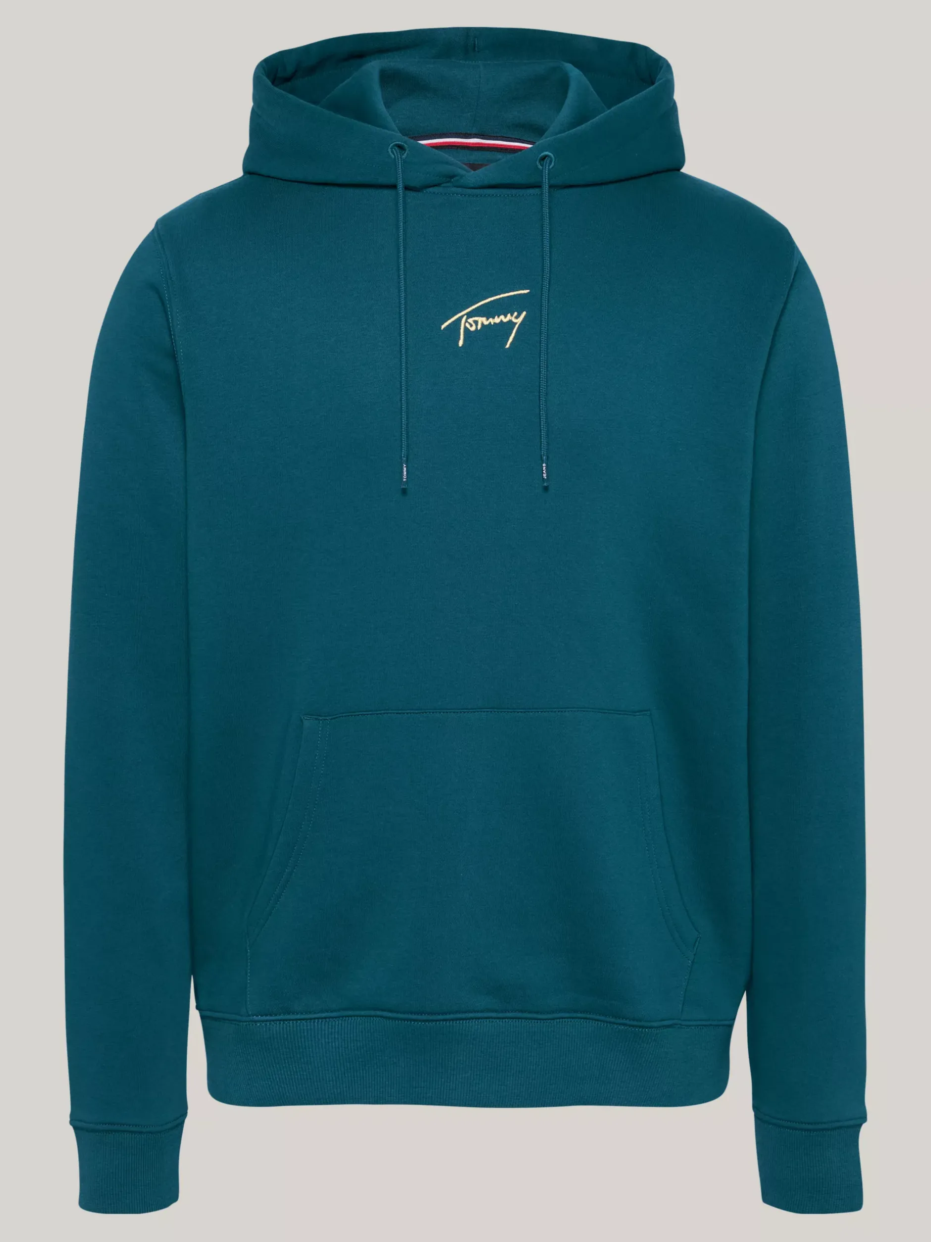 Bluzy Dresowe & Z Kapturem*Tommy Hilfiger Bluza Z Kapturem I Złotym Kaligrafowanym Logo DEEP SEAWATER