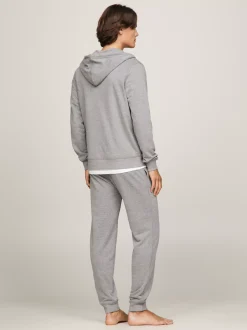 Stroje Domowe*Tommy Hilfiger Bluza Z Kapturem Lounge TH Original Z Logo MEDIUM GREY HEATHER