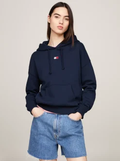 Bluzy Dresowe & Z Kapturem*Tommy Hilfiger Bluza Z Kapturem O Pudełkowym Kroju DARK NIGHT NAVY