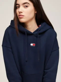 Bluzy Dresowe & Z Kapturem*Tommy Hilfiger Bluza Z Kapturem O Pudełkowym Kroju DARK NIGHT NAVY