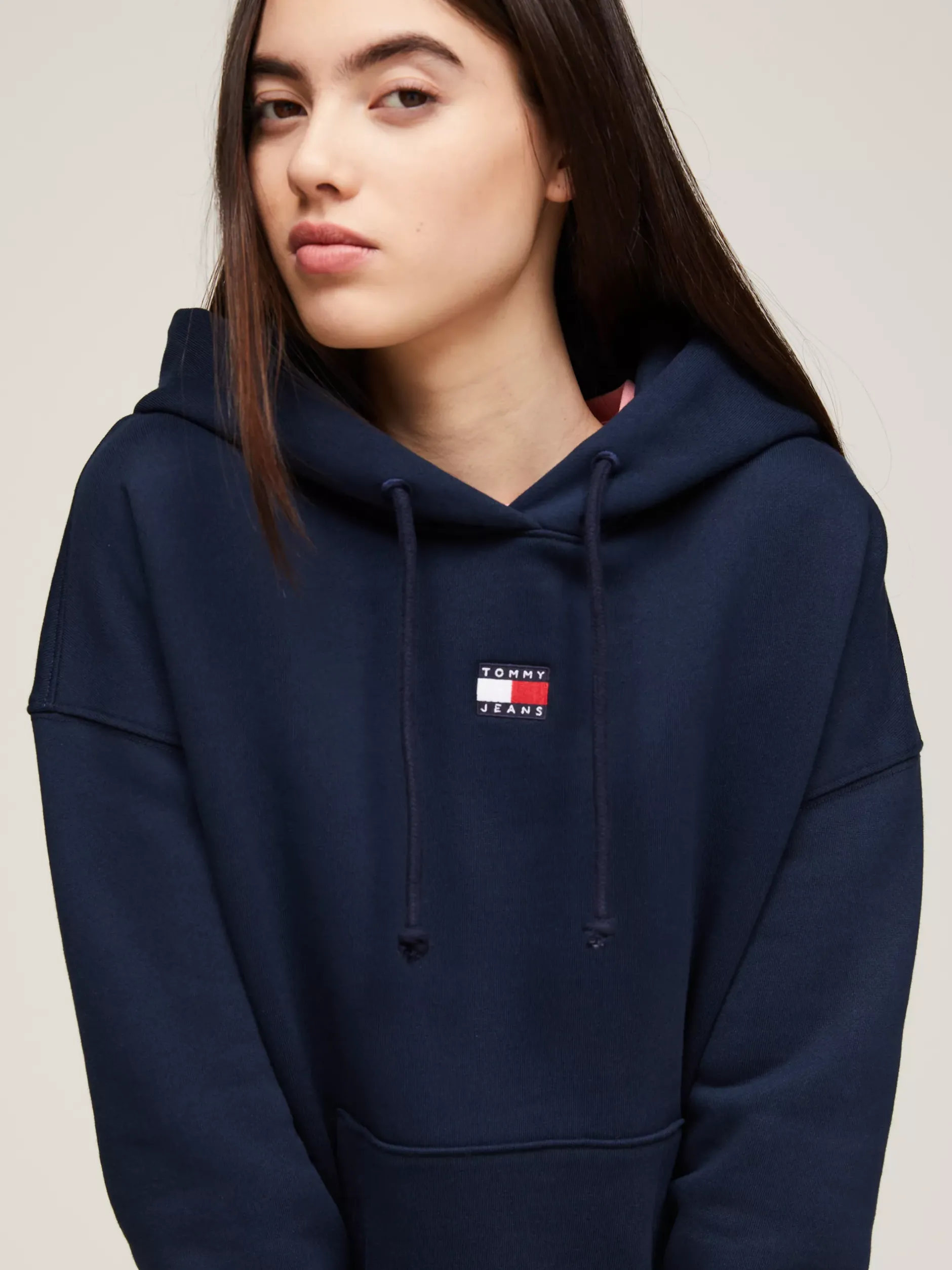 Bluzy Dresowe & Z Kapturem*Tommy Hilfiger Bluza Z Kapturem O Pudełkowym Kroju DARK NIGHT NAVY