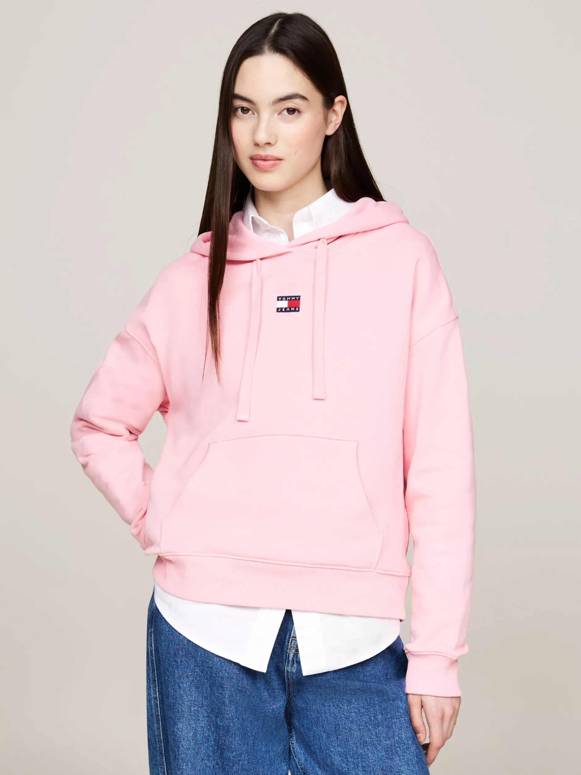 Bluzy Dresowe & Z Kapturem*Tommy Hilfiger Bluza Z Kapturem O Pudełkowym Kroju BALLET PINK