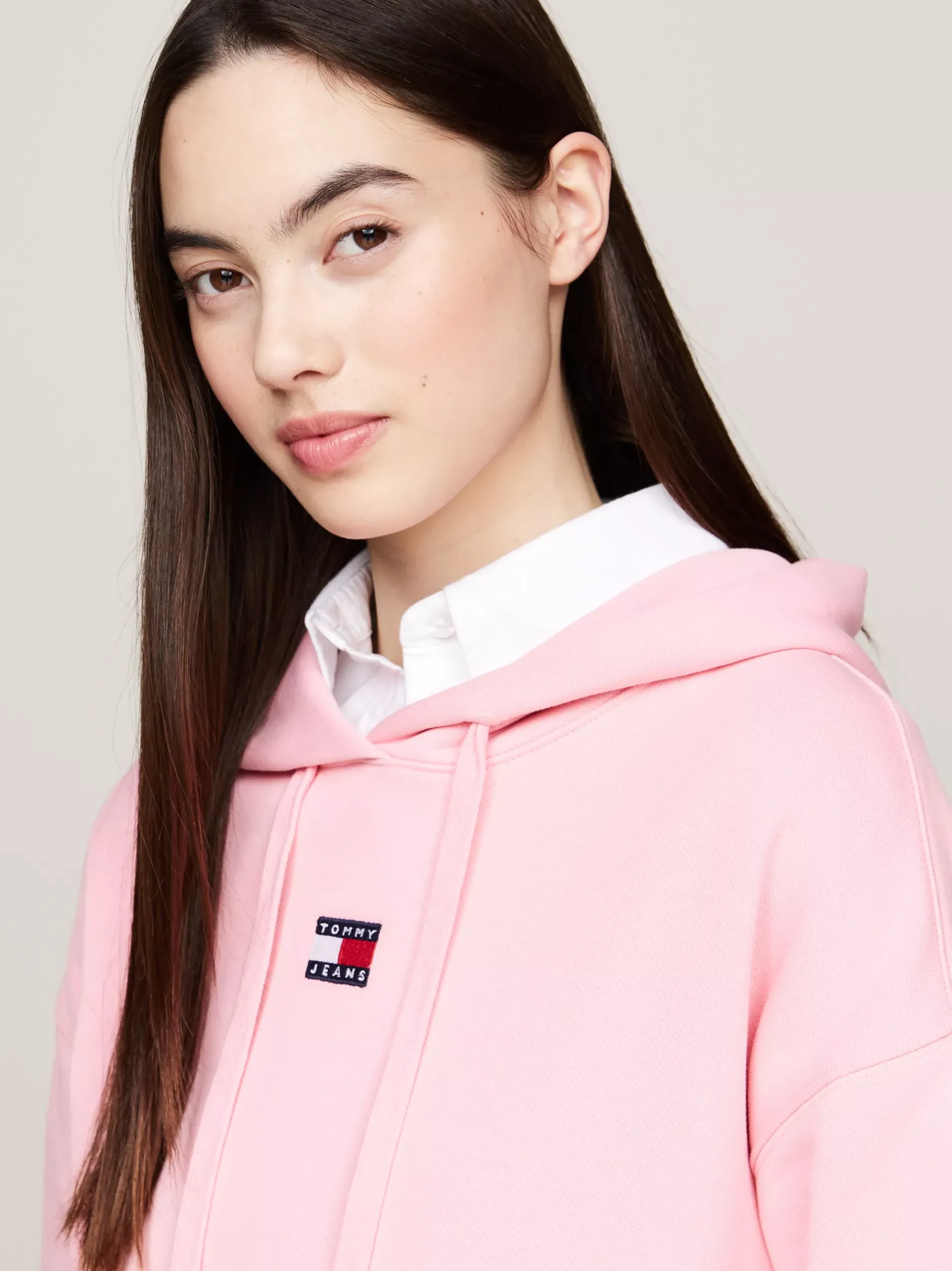 Bluzy Dresowe & Z Kapturem*Tommy Hilfiger Bluza Z Kapturem O Pudełkowym Kroju BALLET PINK