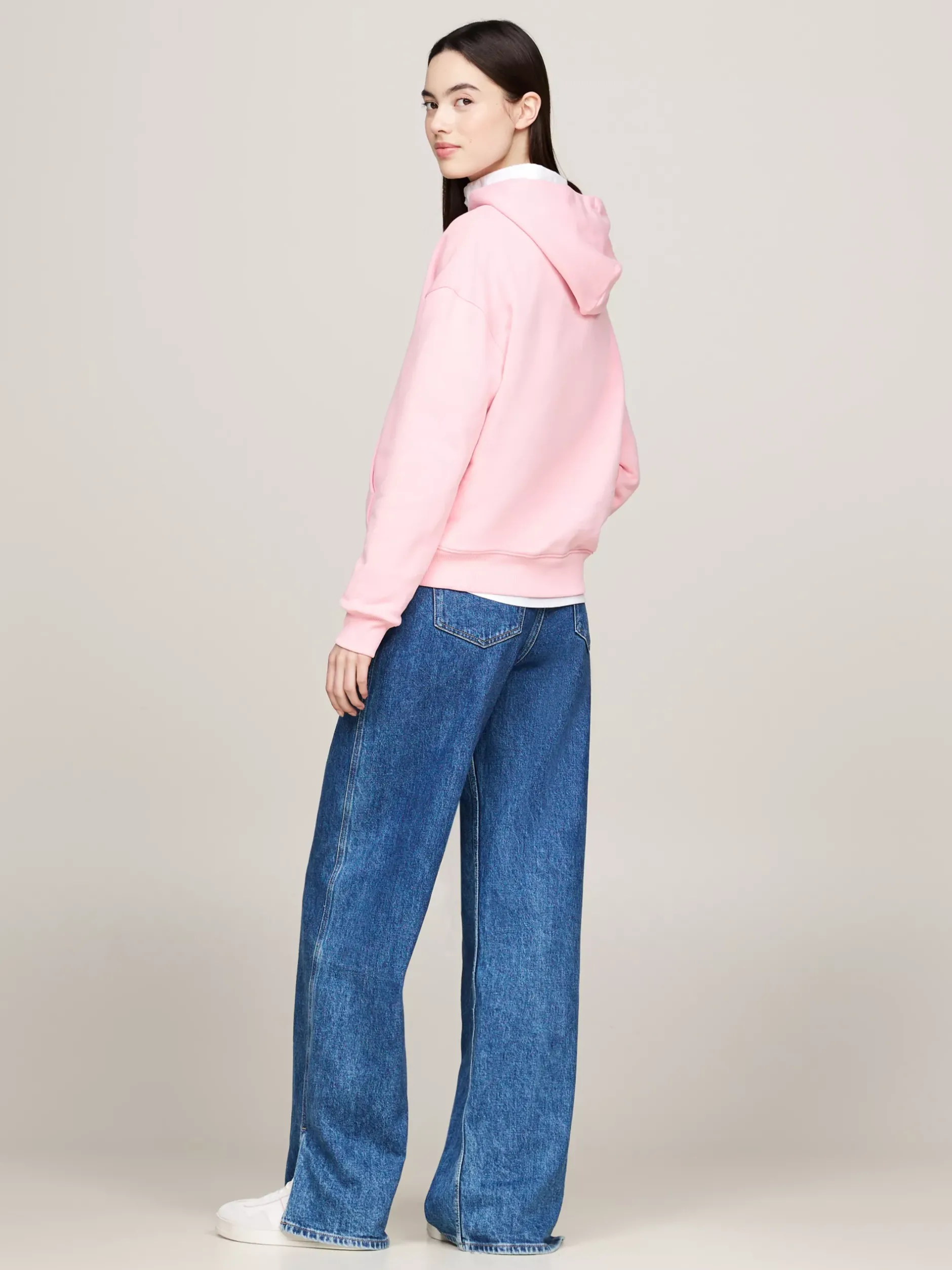 Bluzy Dresowe & Z Kapturem*Tommy Hilfiger Bluza Z Kapturem O Pudełkowym Kroju BALLET PINK