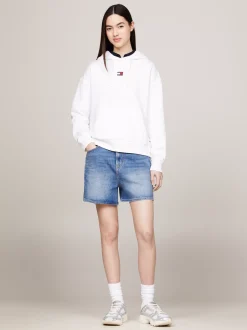 Bluzy Dresowe & Z Kapturem*Tommy Hilfiger Bluza Z Kapturem O Pudełkowym Kroju WHITE