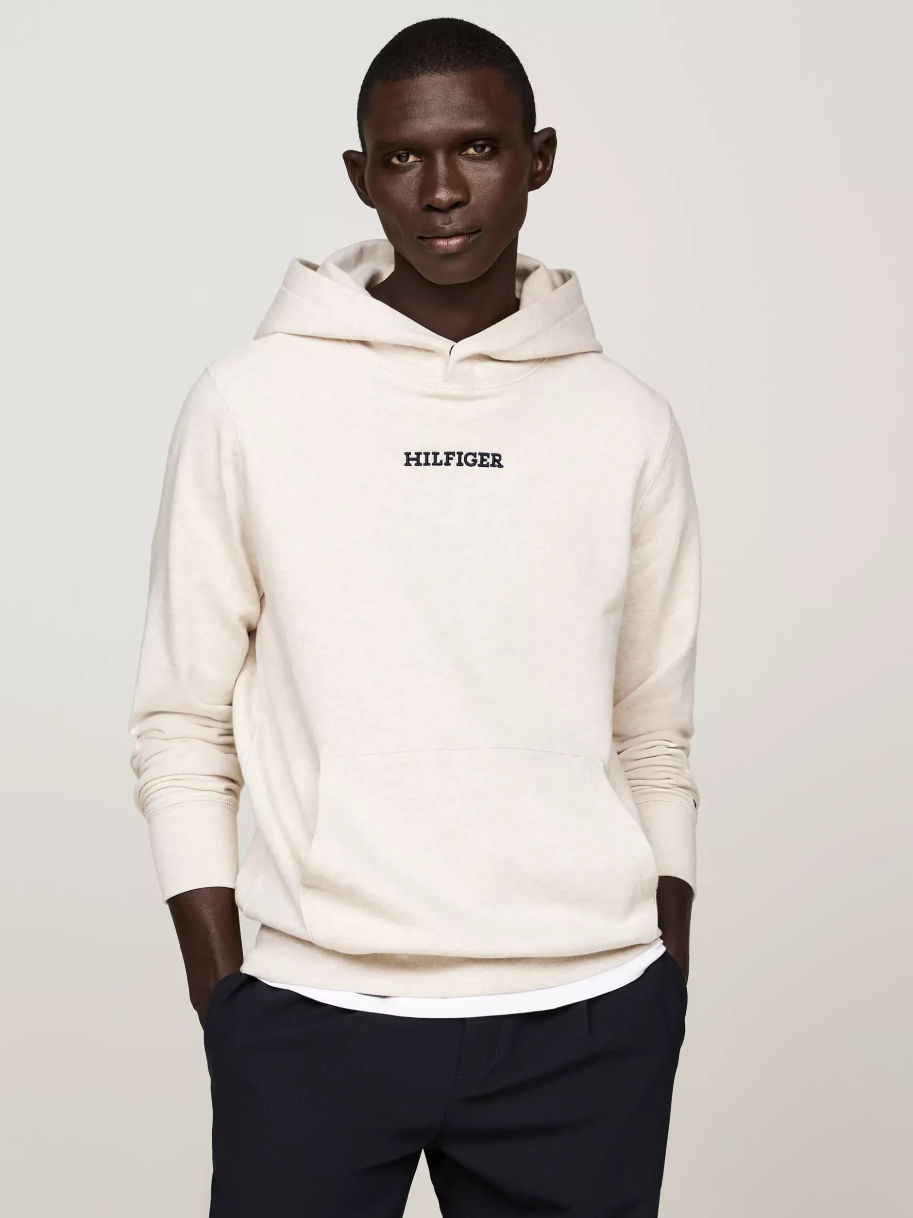 Bluzy Dresowe & Z Kapturem*Tommy Hilfiger Bluza Z Kapturem O Regularnym Kroju HEATHERED OATMILK