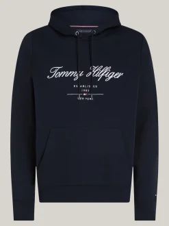 Bluzy Dresowe & Z Kapturem*Tommy Hilfiger Bluza Z Kapturem Z Kaligrafowanym Logo DESERT SKY