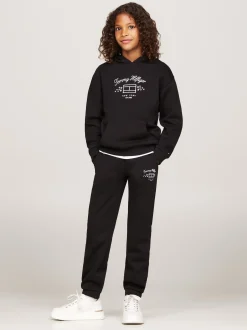 Bluzy Dresowe I Z Kapturem*Tommy Hilfiger Bluza Z Kapturem Z Logo BLACK