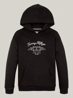Bluzy Dresowe I Z Kapturem*Tommy Hilfiger Bluza Z Kapturem Z Logo BLACK