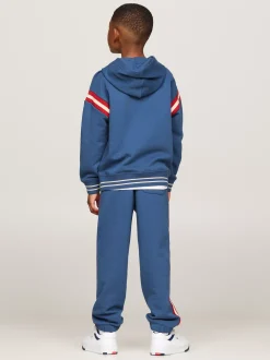Bluzy Dresowe I Z Kapturem*Tommy Hilfiger Bluza Z Kapturem Z Logo Hilfiger Monotype AEGEAN SEA