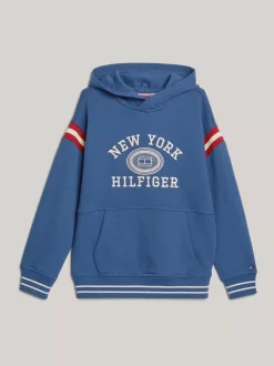 Bluzy Dresowe I Z Kapturem*Tommy Hilfiger Bluza Z Kapturem Z Logo Hilfiger Monotype AEGEAN SEA