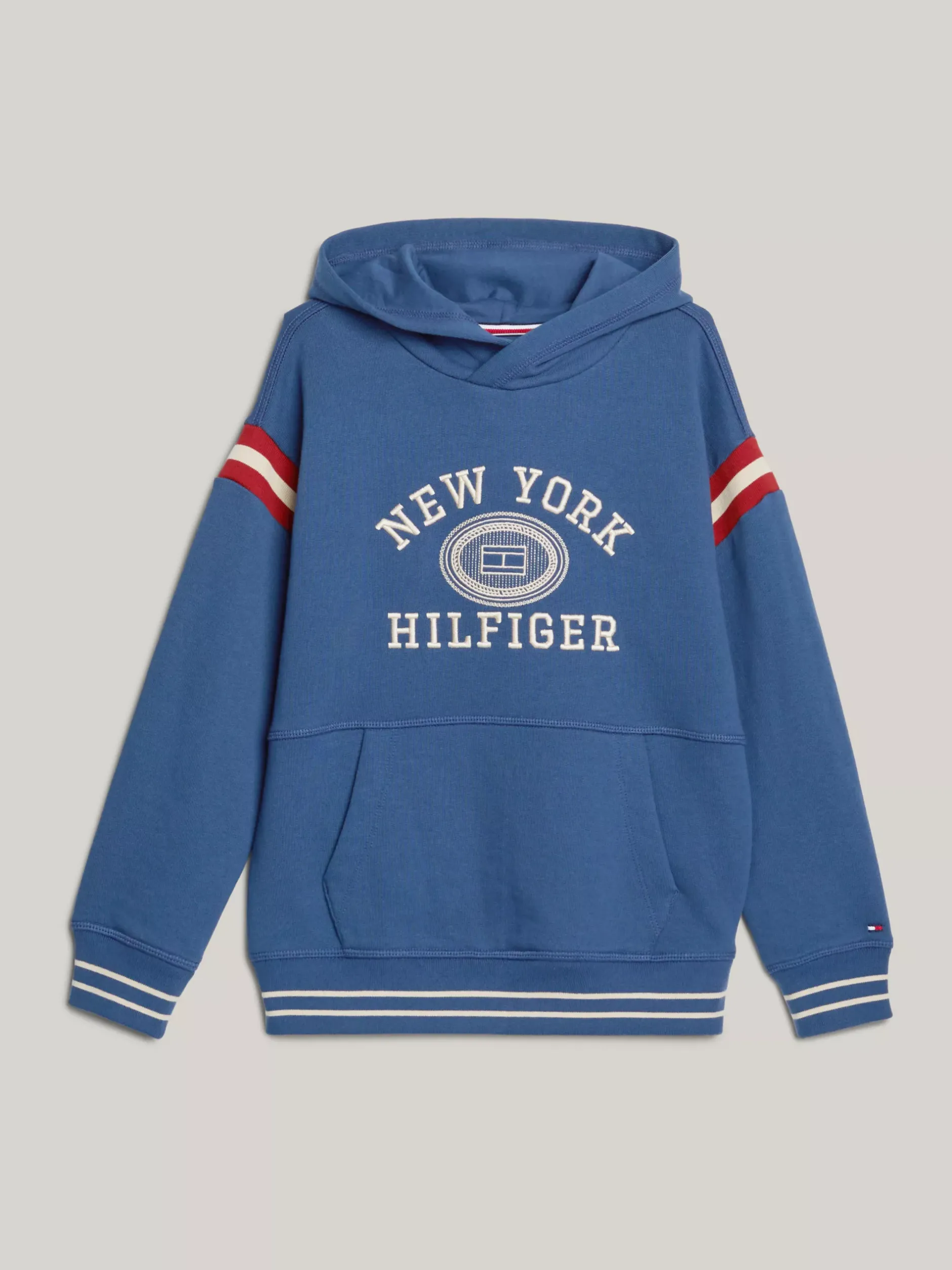 Bluzy Dresowe I Z Kapturem*Tommy Hilfiger Bluza Z Kapturem Z Logo Hilfiger Monotype AEGEAN SEA