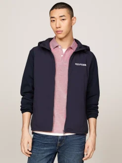 Bluzy Dresowe & Z Kapturem*Tommy Hilfiger Bluza Z Kapturem Z Logo Hilfiger Monotype DESERT SKY