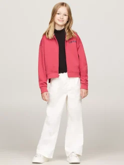 Bluzy Dresowe I Z Kapturem*Tommy Hilfiger Bluza Z Kapturem Z Logo W Stylu Varsity HERITAGE PINK