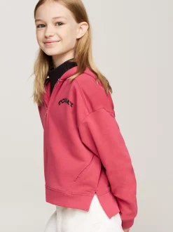 Bluzy Dresowe I Z Kapturem*Tommy Hilfiger Bluza Z Kapturem Z Logo W Stylu Varsity HERITAGE PINK