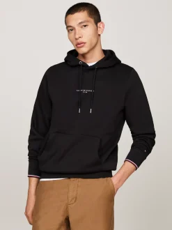 Bluzy Dresowe & Z Kapturem*Tommy Hilfiger Bluza Z Kapturem Z Mankietami Z Tasiemką BLACK