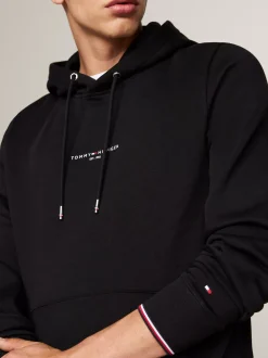 Bluzy Dresowe & Z Kapturem*Tommy Hilfiger Bluza Z Kapturem Z Mankietami Z Tasiemką BLACK