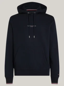 Bluzy Dresowe & Z Kapturem*Tommy Hilfiger Bluza Z Kapturem Z Mankietami Z Tasiemką DESERT SKY