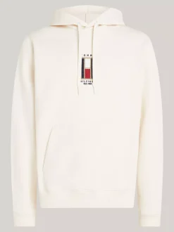 Bluzy Dresowe & Z Kapturem*Tommy Hilfiger Bluza Z Kapturem Z Troczkami I Pionowym Logo IVORY PETAL