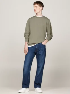 Bluzy Dresowe & Z Kapturem*Tommy Hilfiger Bluza Z Kieszenią Zapinaną Na Zamek BATTLE GREEN