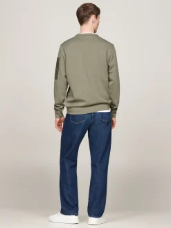 Bluzy Dresowe & Z Kapturem*Tommy Hilfiger Bluza Z Kieszenią Zapinaną Na Zamek BATTLE GREEN