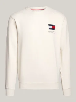 Bluzy Dresowe & Z Kapturem*Tommy Hilfiger Bluza Z Logo I Okrągłym Dekoltem NEWSPRINT