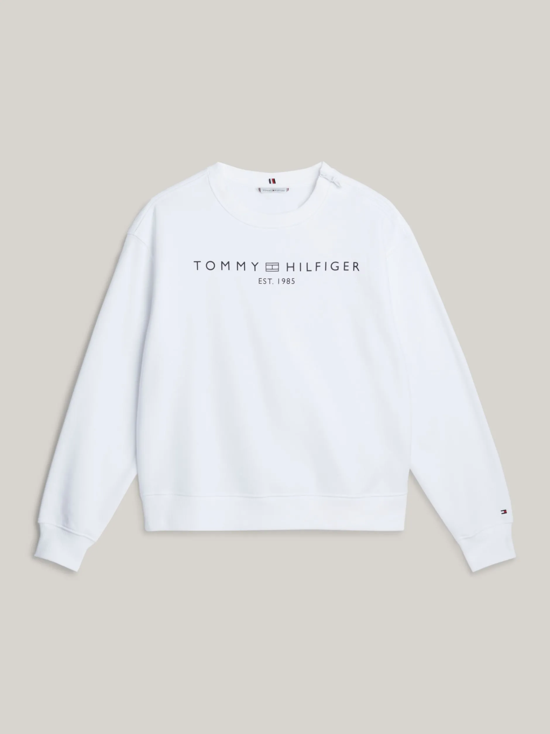 Bluzy Dresowe & Z Kapturem*Tommy Hilfiger Bluza Z Logo Z Kolekcji Adaptive TH OPTIC WHITE