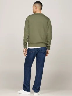 Bluzy Dresowe & Z Kapturem*Tommy Hilfiger Bluza Z Okrągłym Dekoltem BATTLE GREEN