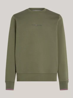 Bluzy Dresowe & Z Kapturem*Tommy Hilfiger Bluza Z Okrągłym Dekoltem BATTLE GREEN