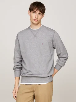 Bluzy Dresowe & Z Kapturem*Tommy Hilfiger Bluza Z Okrągłym Dekoltem MEDIUM GREY HEATHER