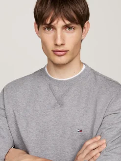 Bluzy Dresowe & Z Kapturem*Tommy Hilfiger Bluza Z Okrągłym Dekoltem MEDIUM GREY HEATHER